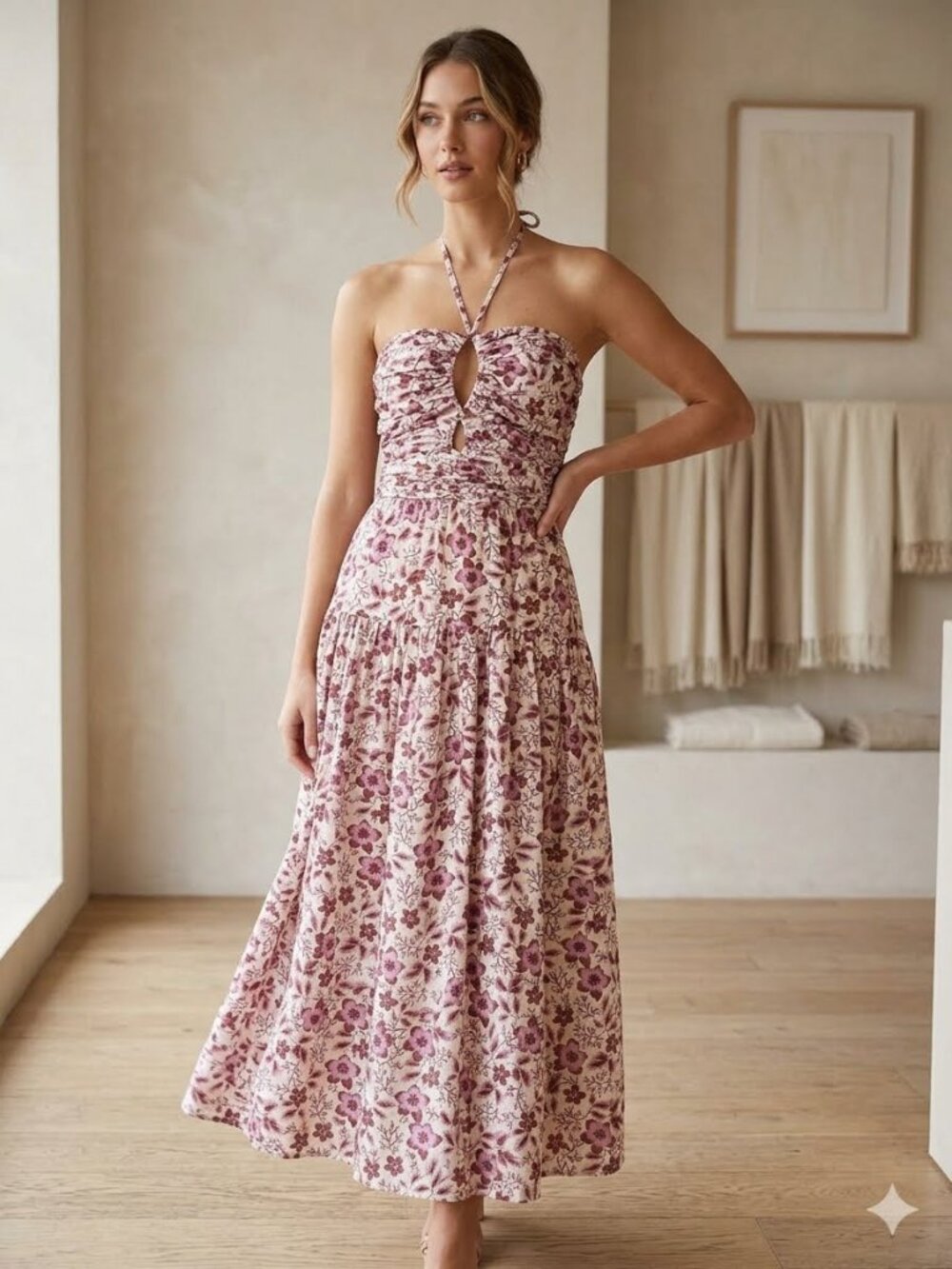 Jason Wu Floral Print Convertible cotton midi/maxi dress, size M